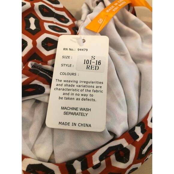 Magic Maxi Dress Women Small Red Geometric Sleeveless Stretch Boho Casual - Picture 7 of 12